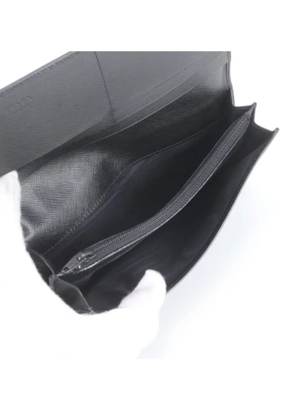Prada Saffiano Leather Triangle Logo Long Wallet